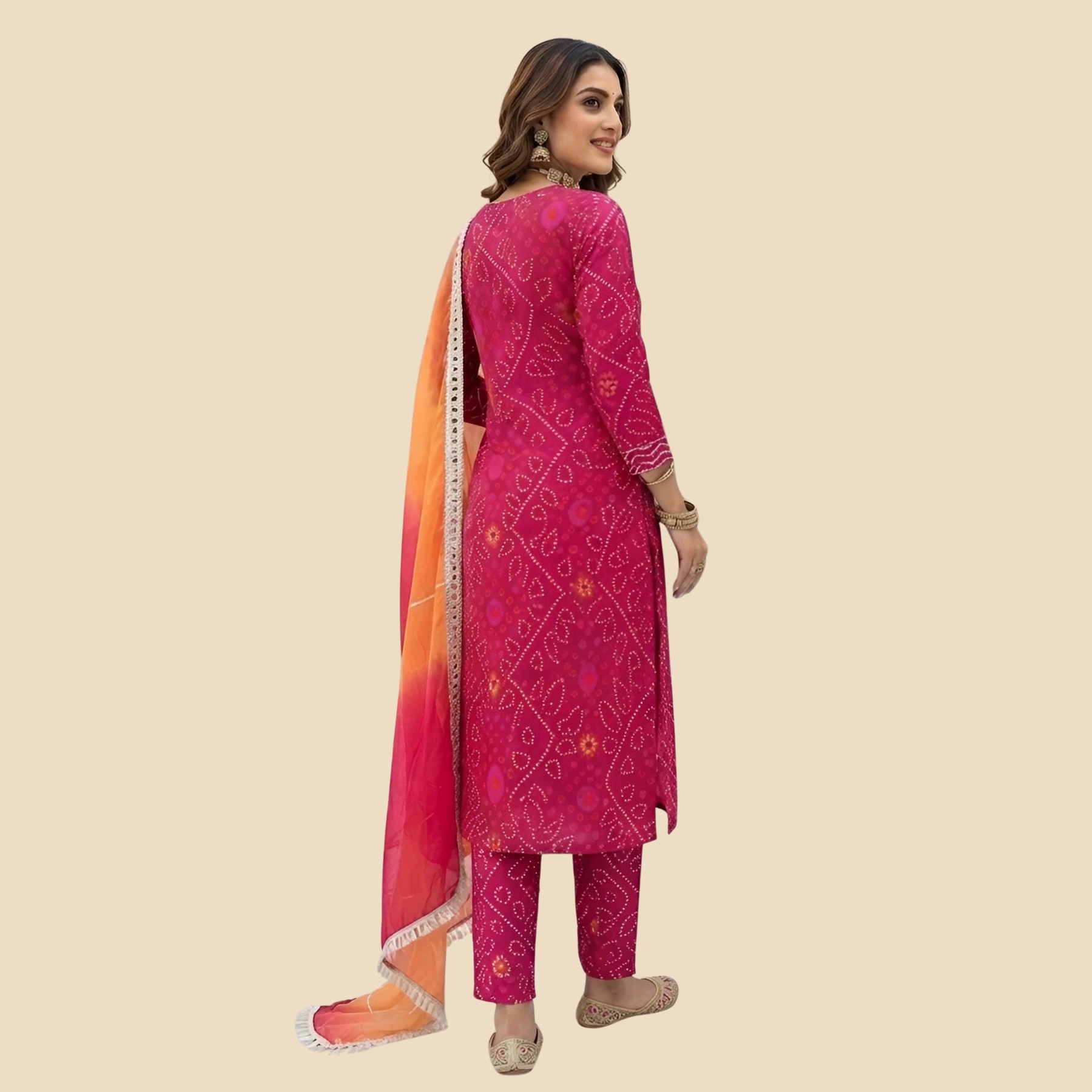 35 Printed Pure Cotton Straight Kurta Trouser Set With Dupatta, view 4