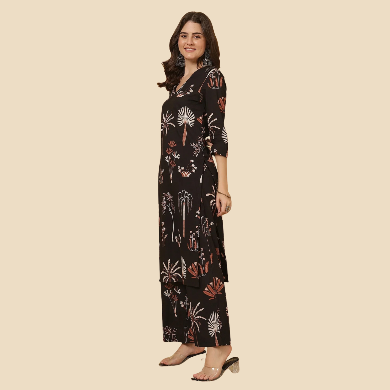 28 Printed Pure Cotton Straight Kurta Set, view 3