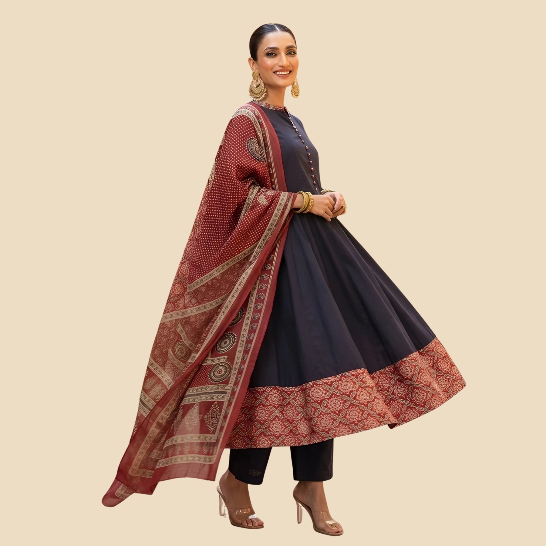 37 Anarkali Kurta Set With Dupatta, view 3