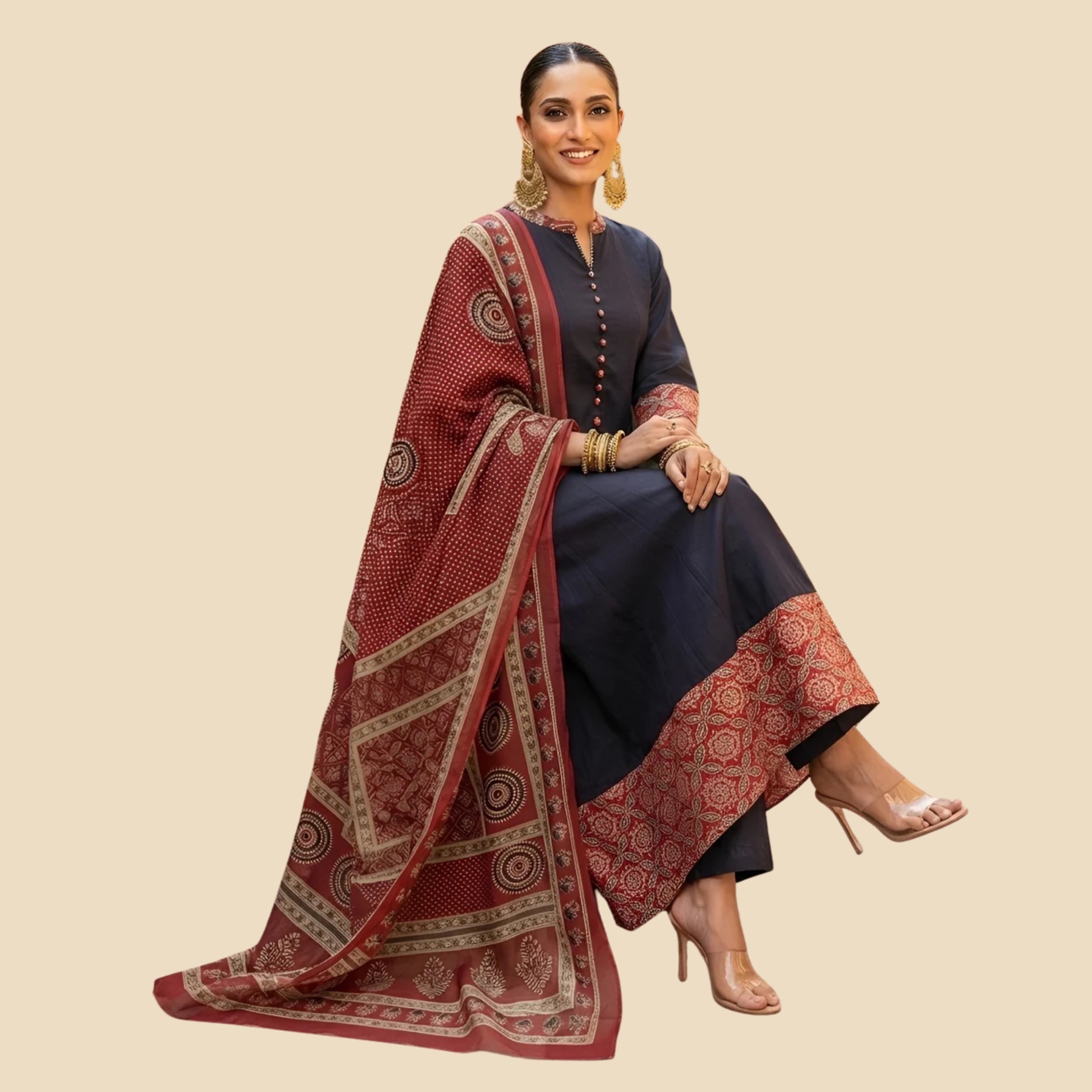 37 Anarkali Kurta Set With Dupatta, view 5
