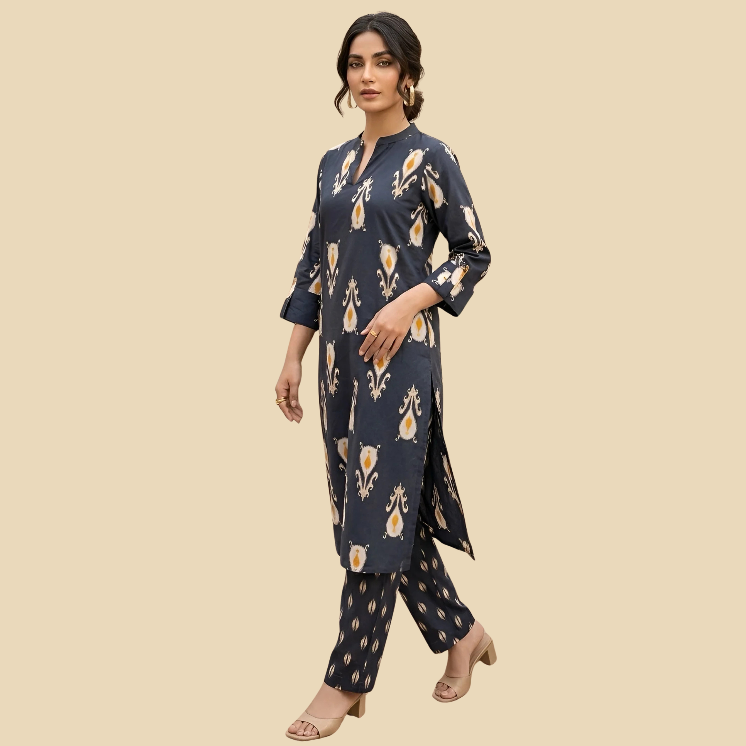 Printed Straight Kurta & Trouser Two Piece Set