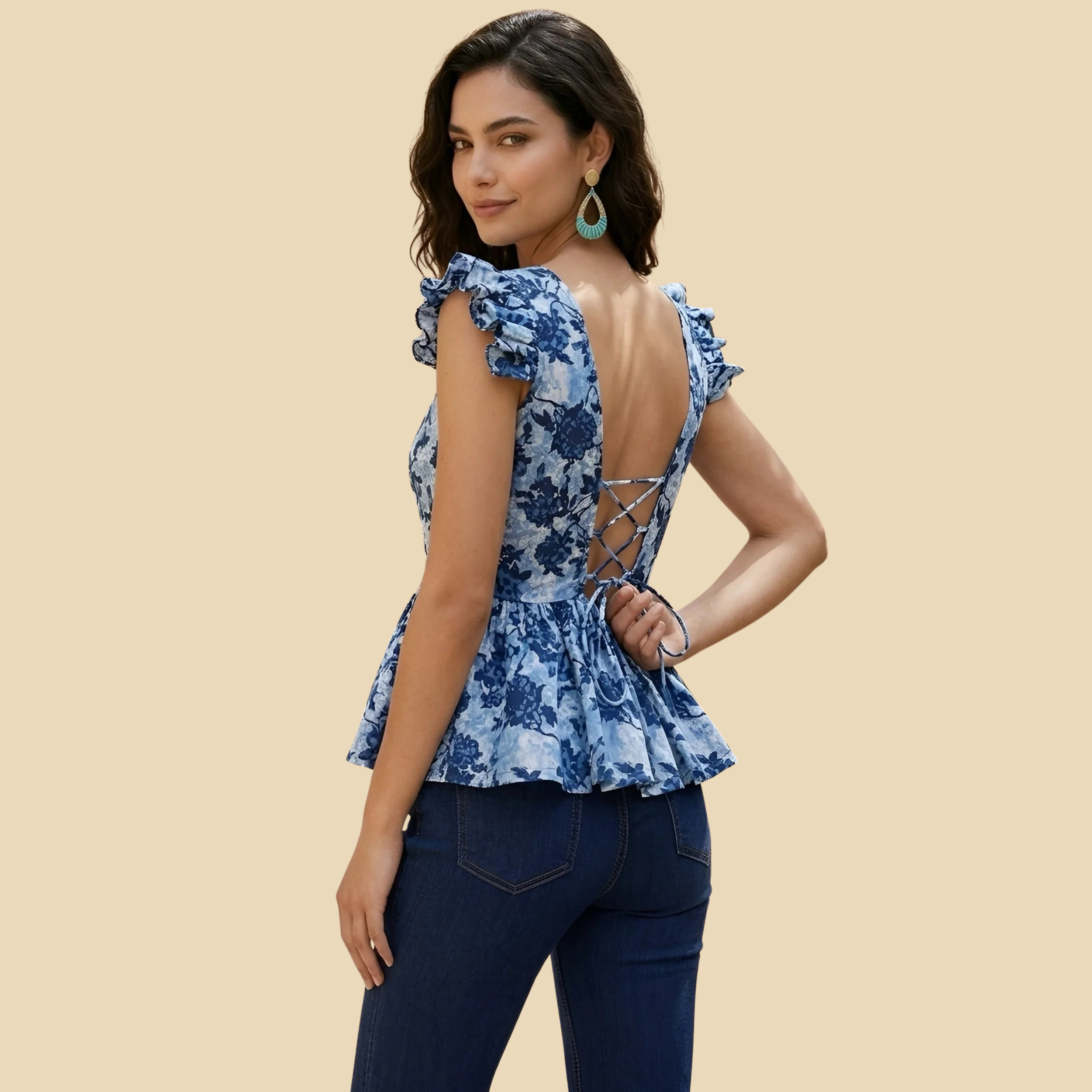 03 Printed Stylish Crop Top, view 4