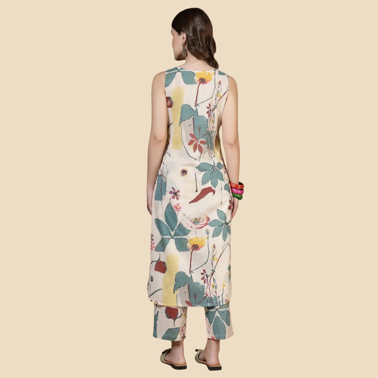 27 Printed Pure Cotton Straight Kurta Set, view 4