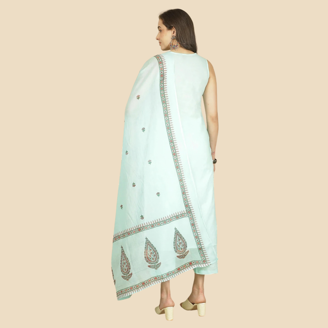 25 Dyed Pure Cotton Straight Kurta Set With Dupatta, view 4