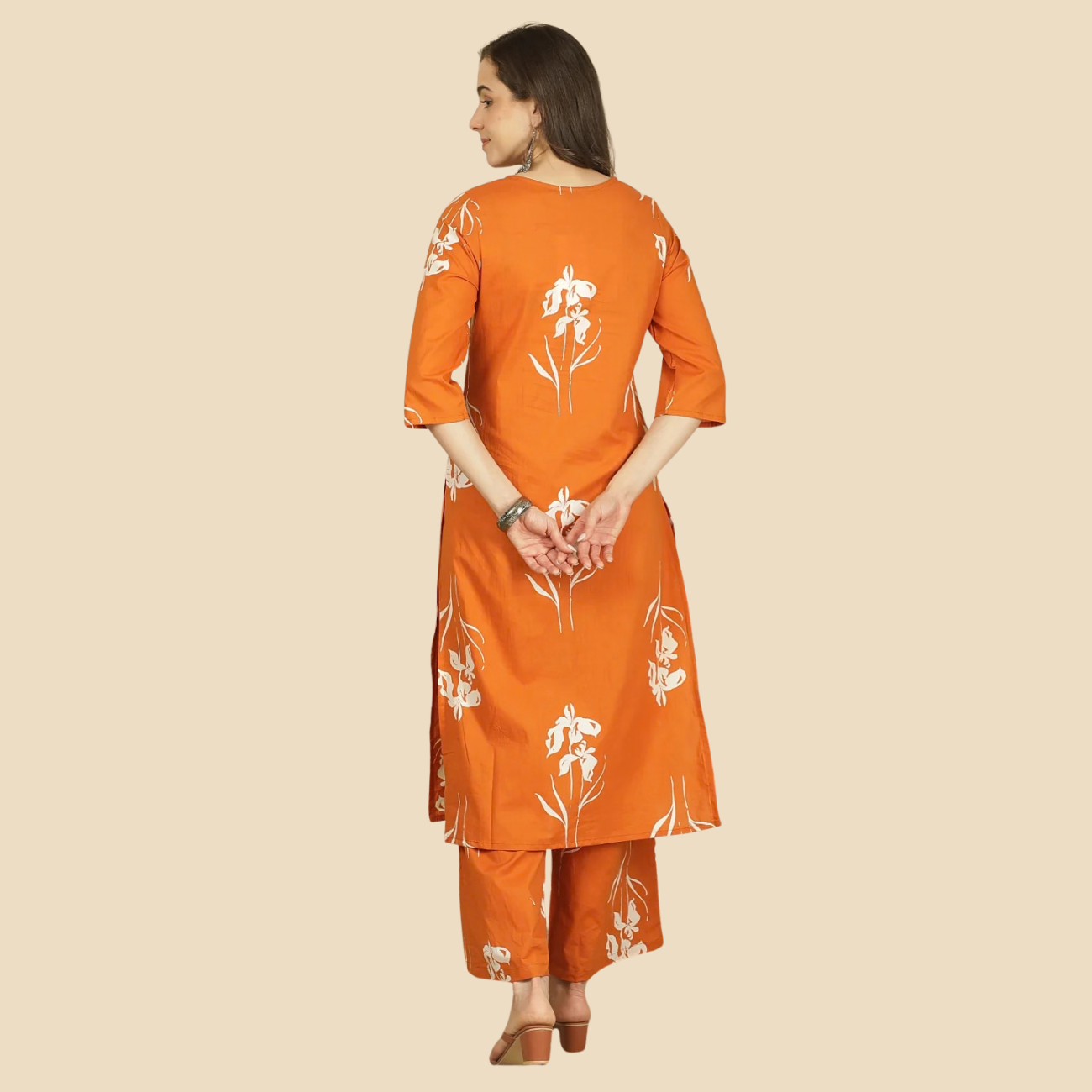 29 Printed Pure Cotton Straight Kurta Set, view 4