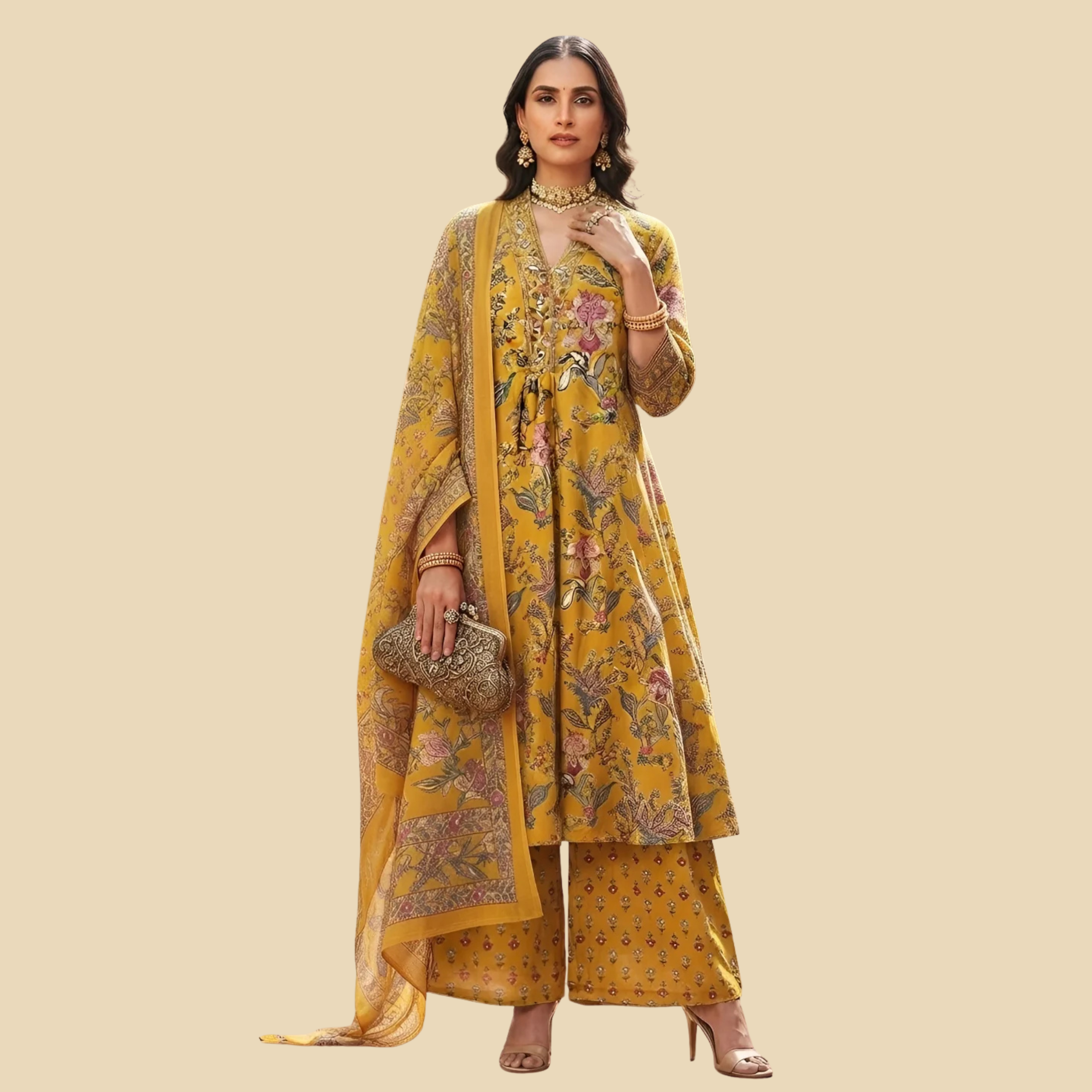 19 Printed Anarkali Kurta Set With Dupatta