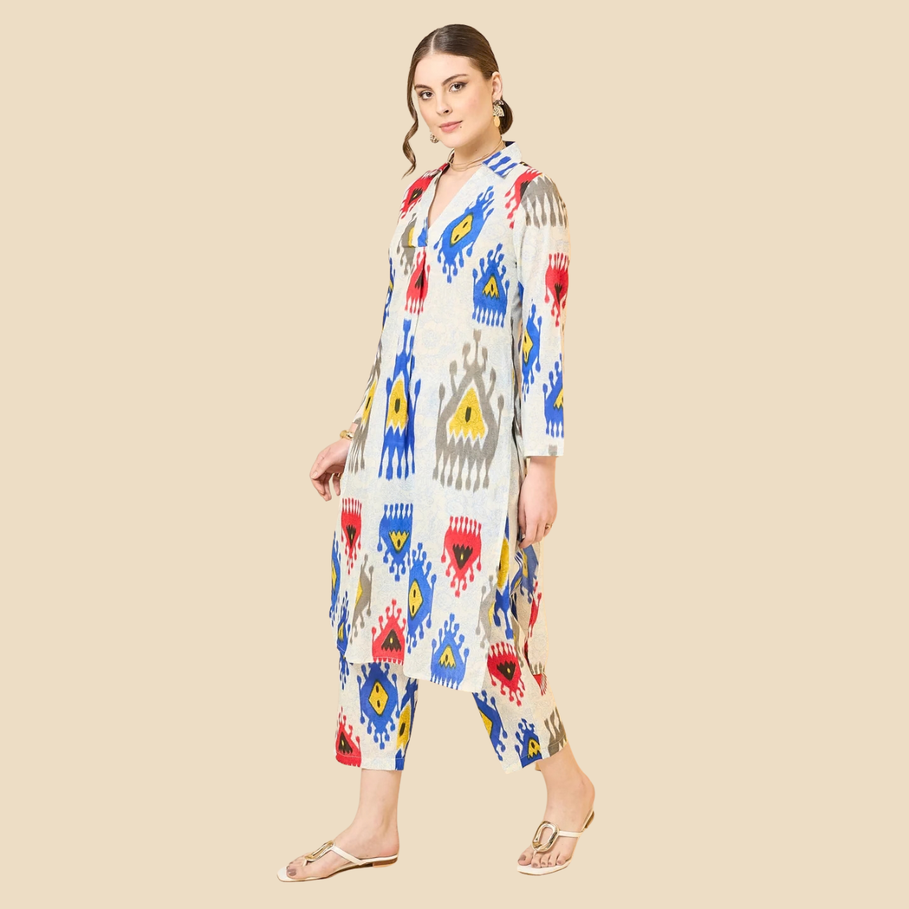 26 Printed Pure Cotton Straight Kurta Set, view 3