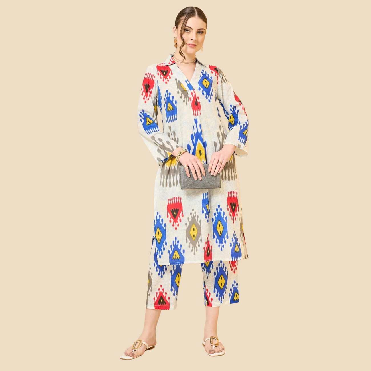 26 Printed Pure Cotton Straight Kurta Set, view 5